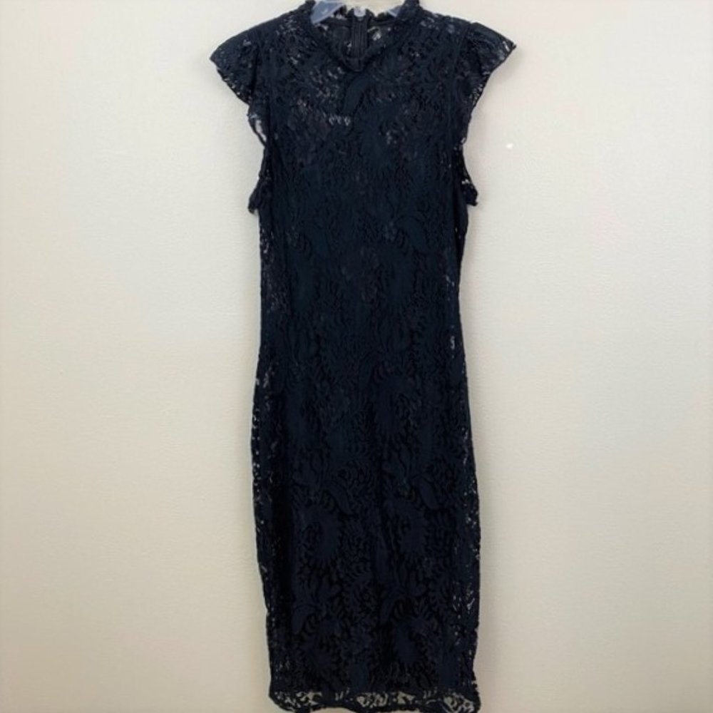 Black Lace Midi Dress